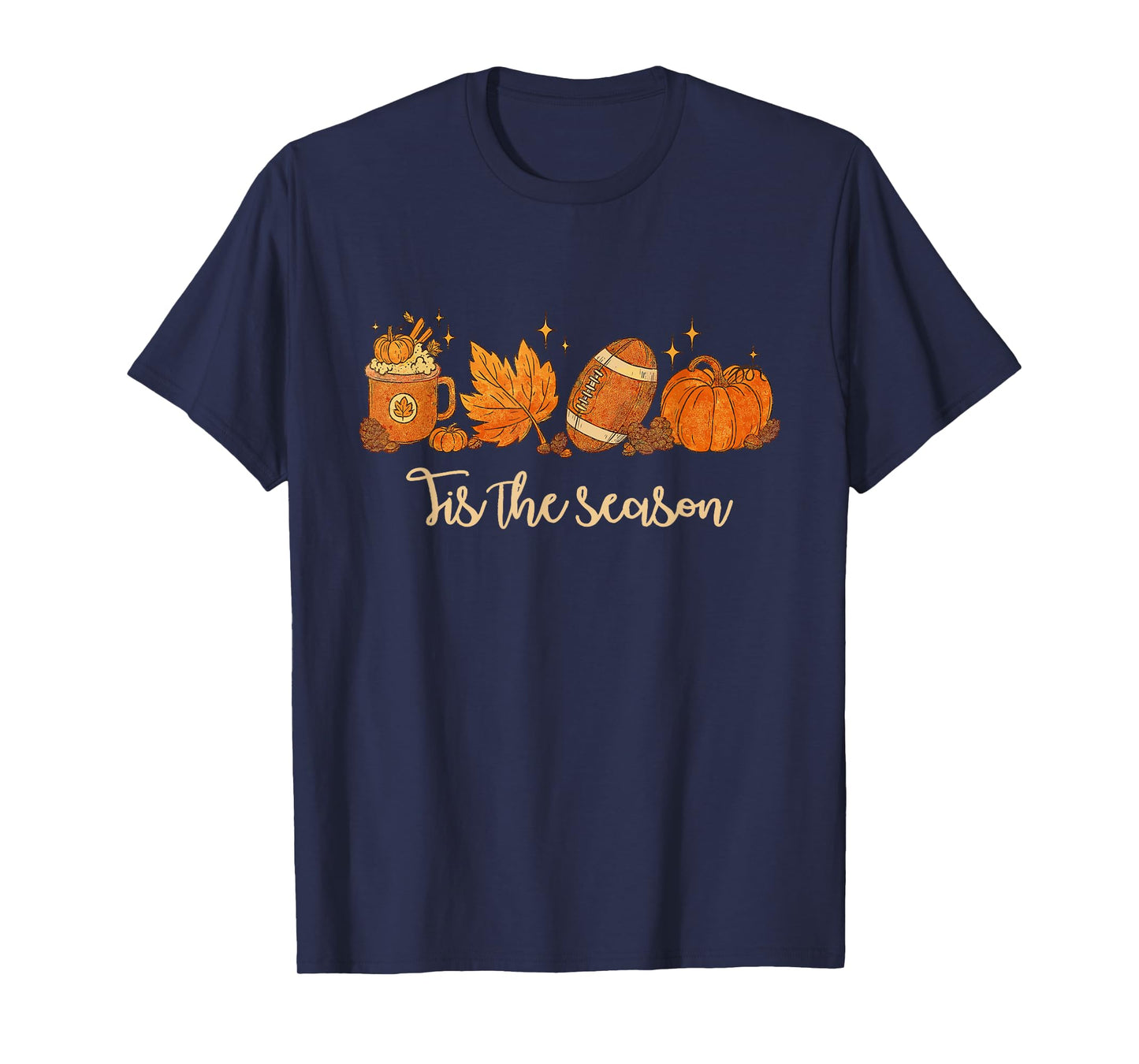 Tis The Season Football Fall Pumpkin Thanksgiving Football T-Shirt