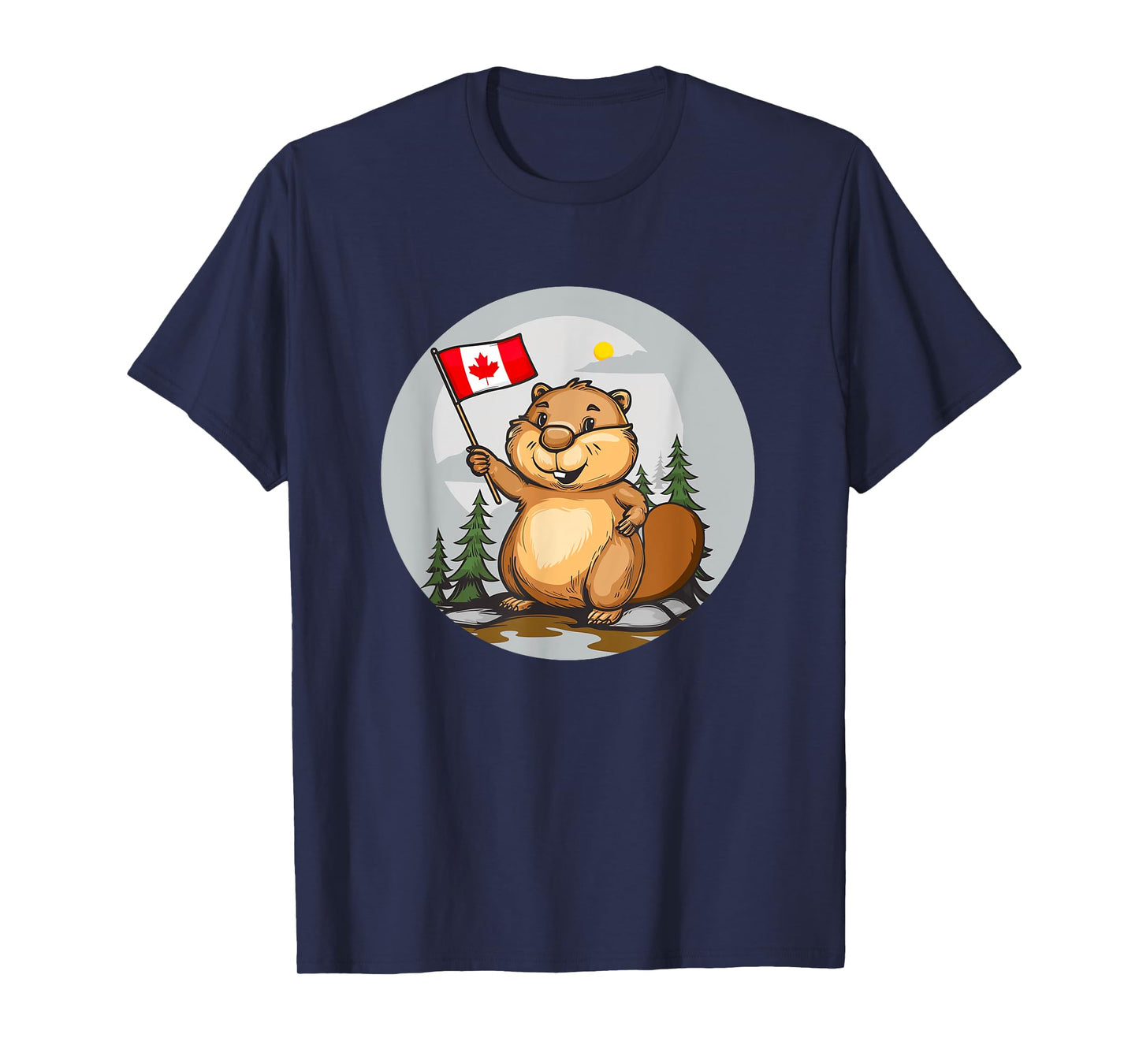 Canadian Beaver Logo for a Playful Wilderness Look T-Shirt