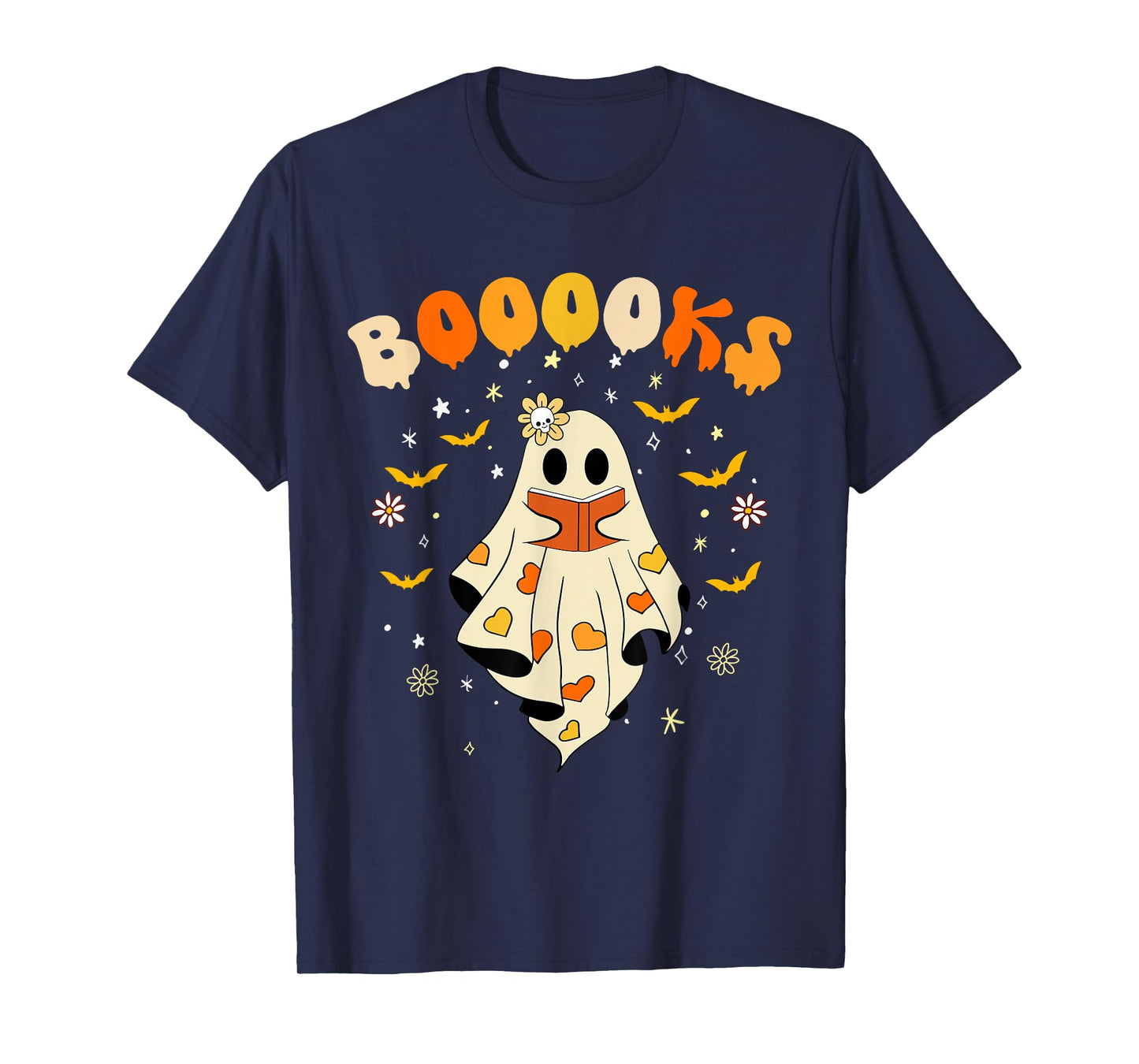 Cute Booooks Ghost Read More Books Funny Teacher Halloween T-Shirt