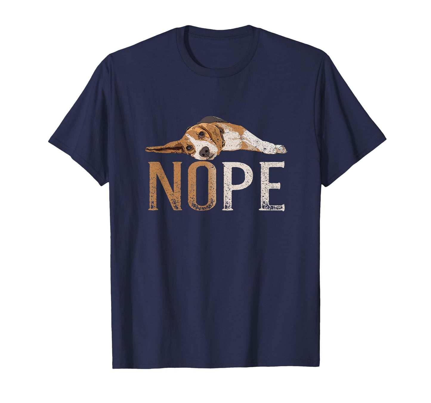 Nope Lazy Beagle Funny Dog Lover Vintage Cute Beagle Mom T-Shirt Small