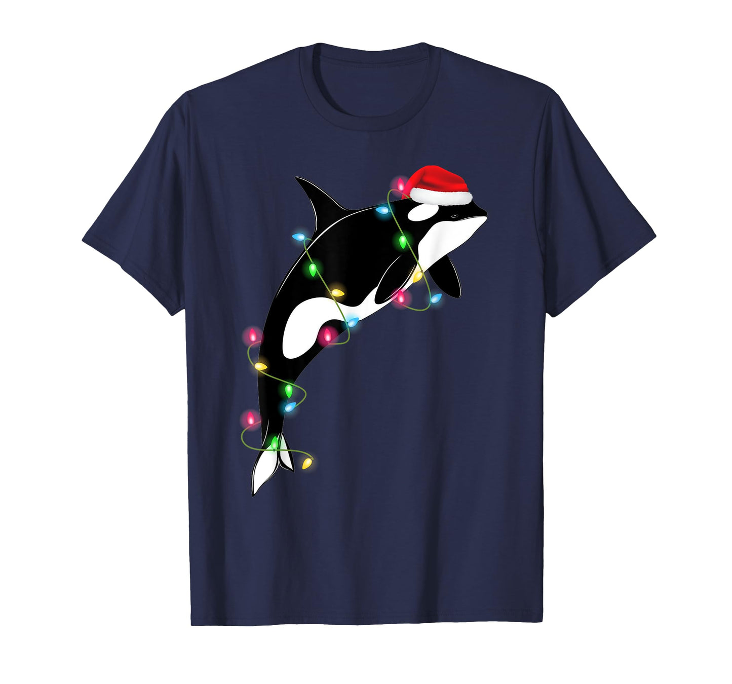 Funny Orca Killer Whale Santa Hat Christmas Sea Animals T-Shirt