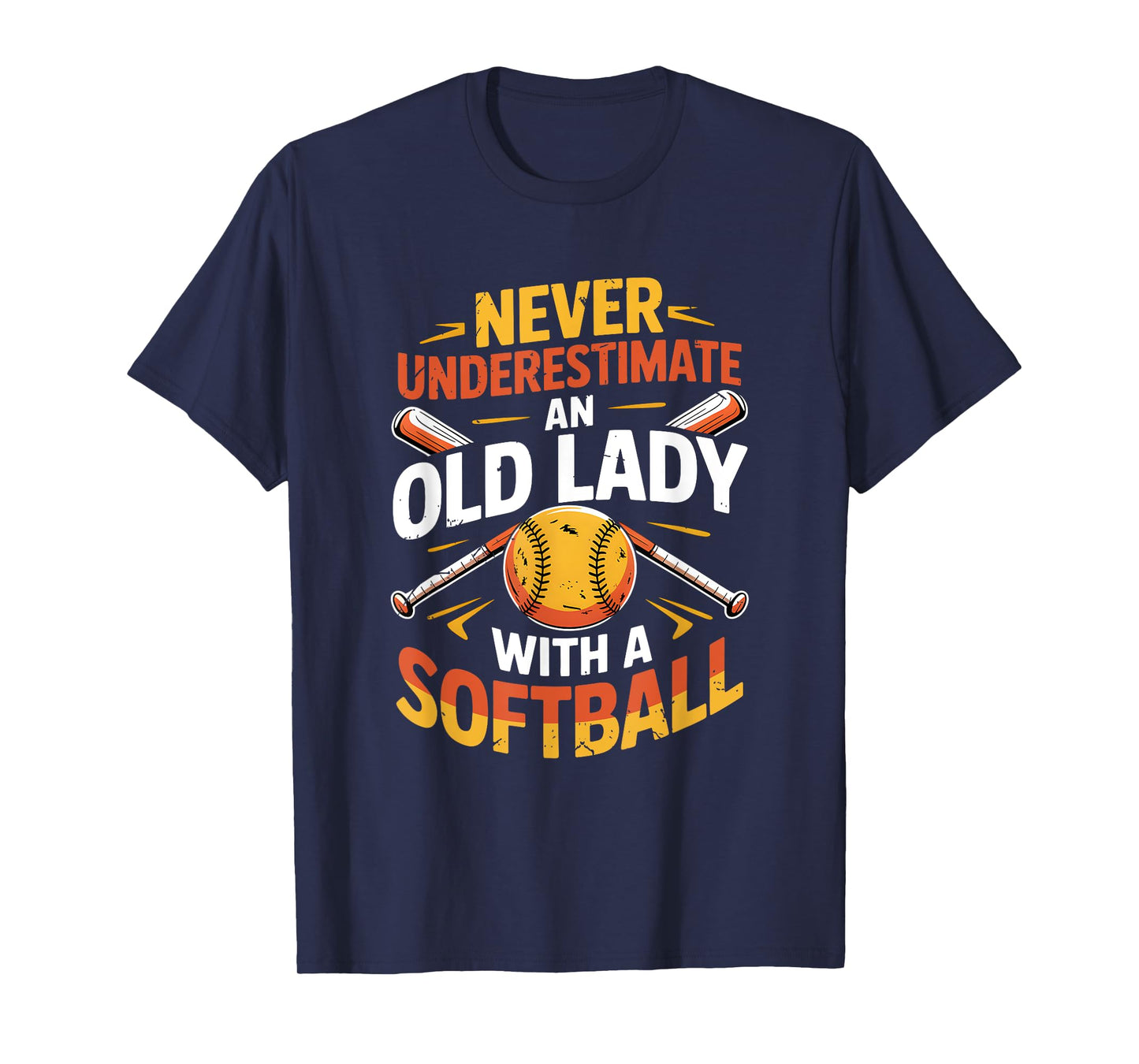 Never Underestimate Old Lady with A Softball Sport Player T-Shirt