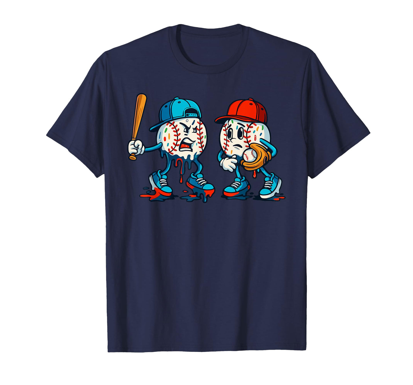 Ice Cream Drip Baseball Spots Baseball Drip T-Shirt