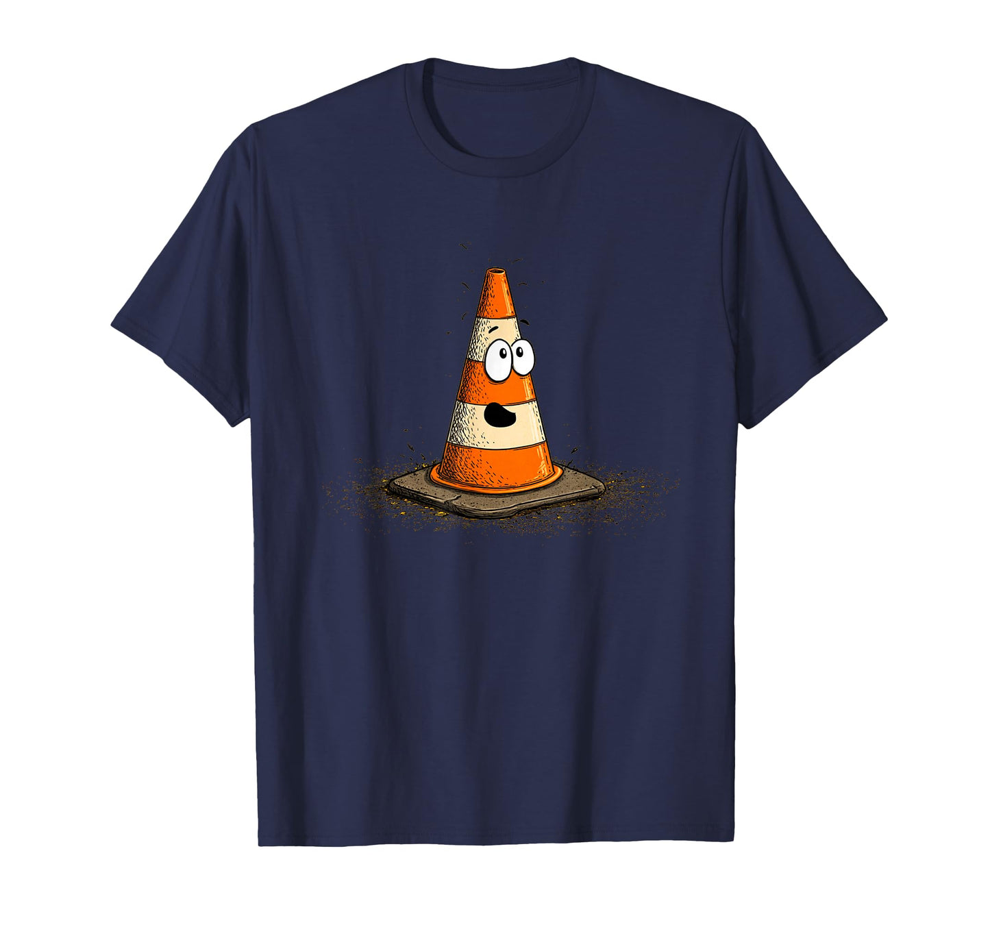 Nice Smiling Traffic Cone Emblem T-Shirt