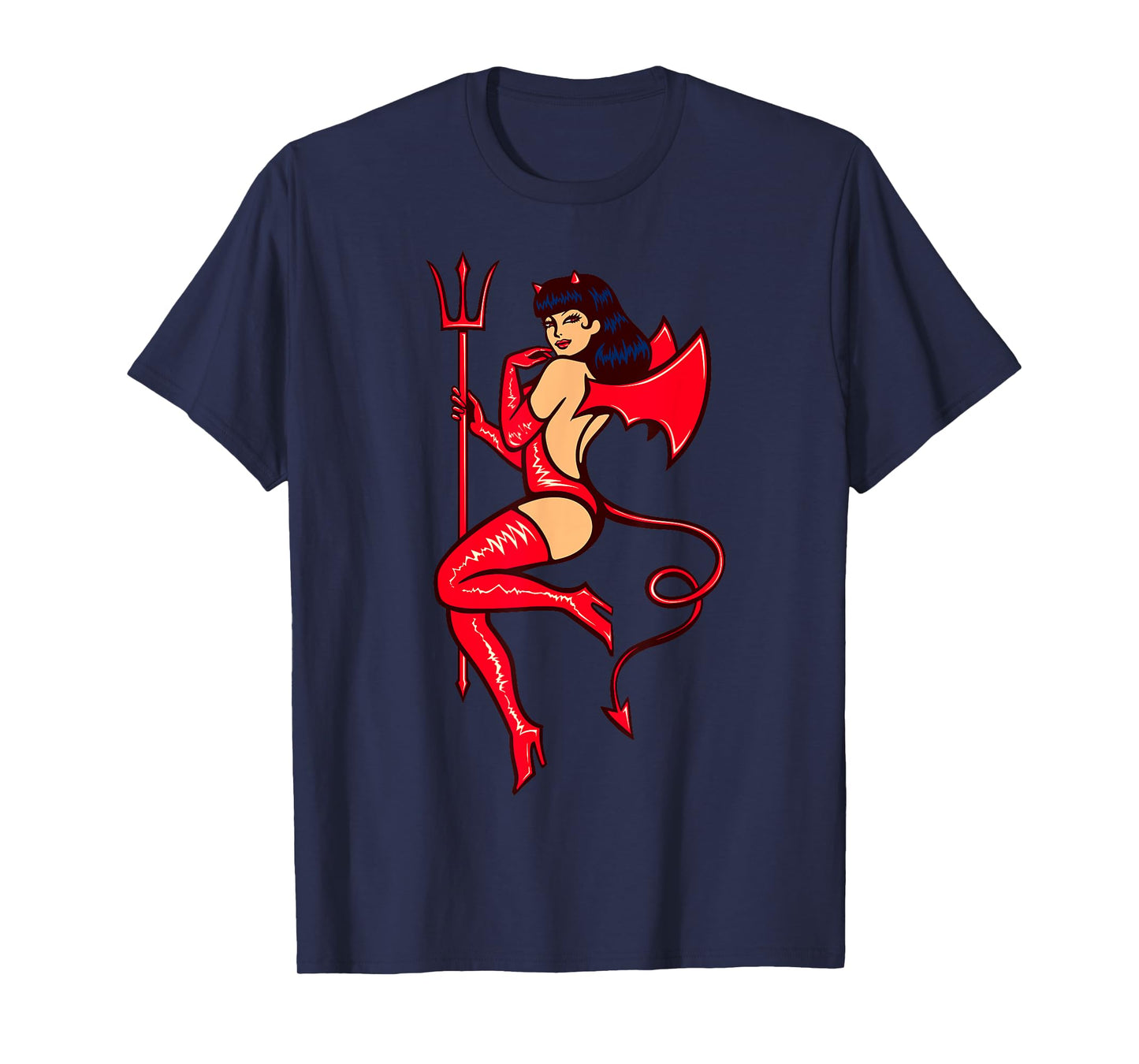 Funny Sexy Devil Girl Trick or Treat Halloween Costume Tee T-Shirt