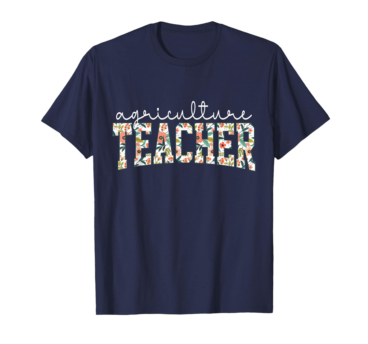 Retro Floral Agriculture Teacher Farmer AG Teacher Team Crew T-Shirt