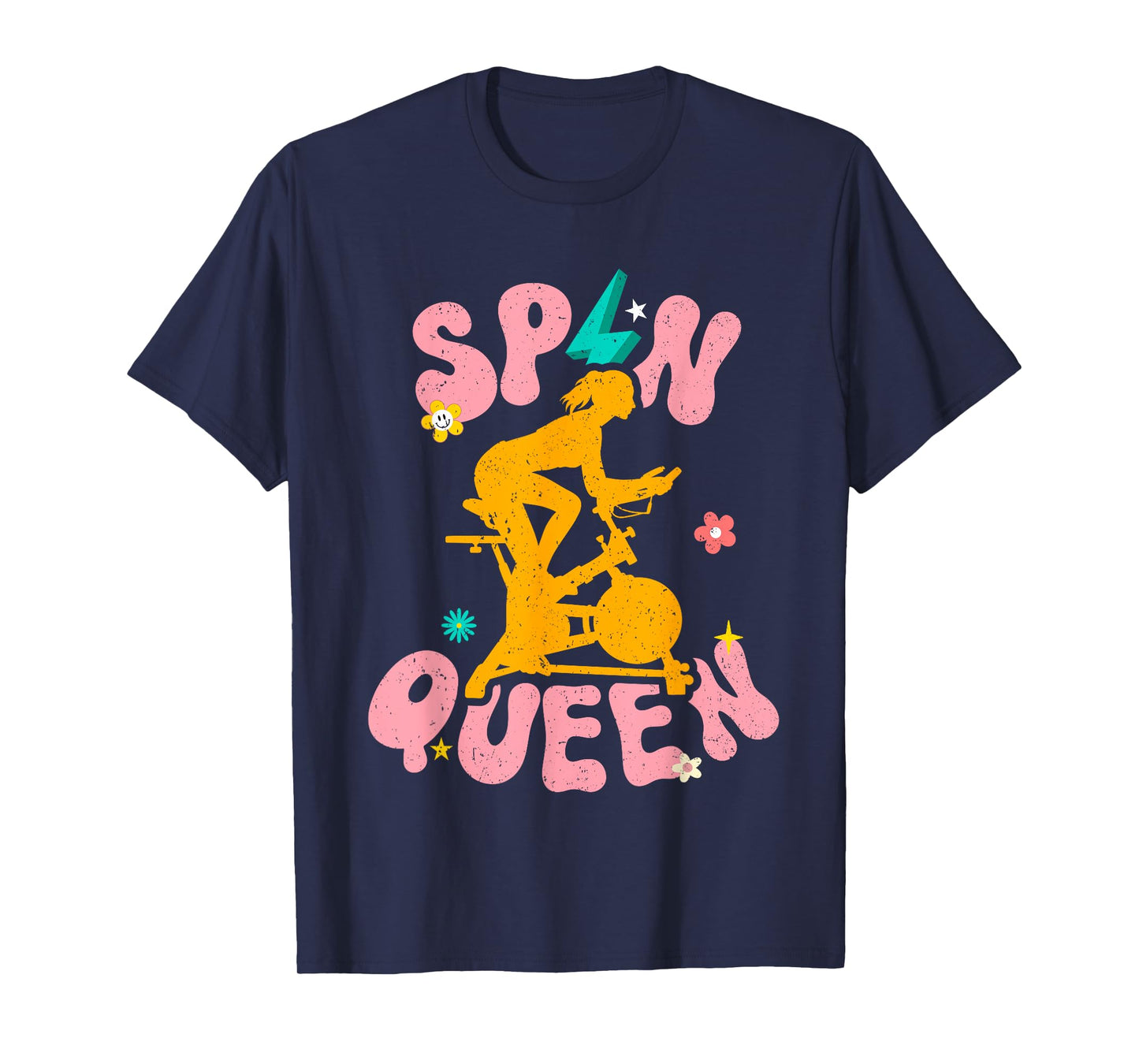 Spin Class Queen Indoor Cycling Workout Stationary Spin Bike T-Shirt
