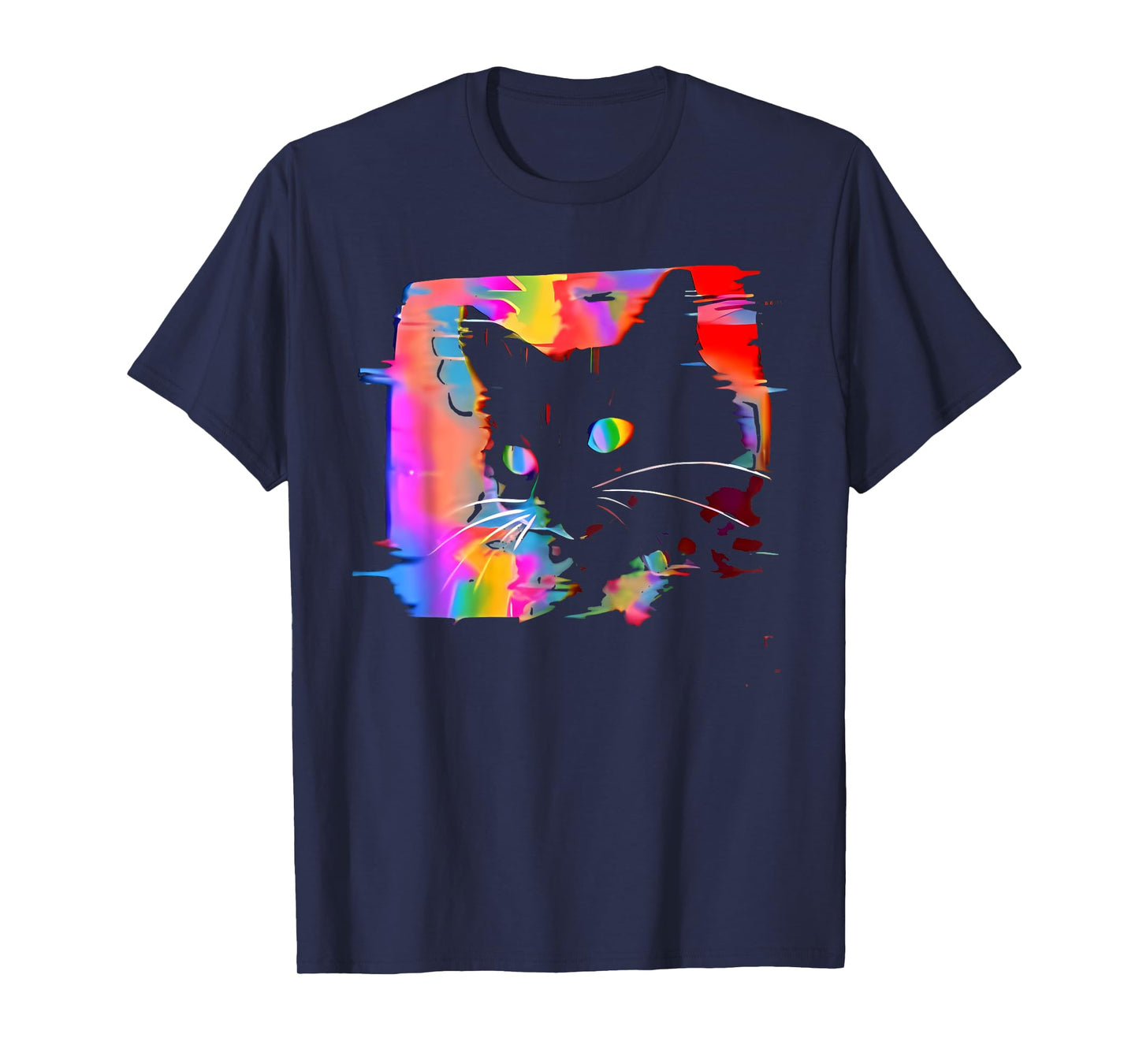Psychedelic Weirdcore Cat Vaporwave Aesthetic Trippy T-Shirt
