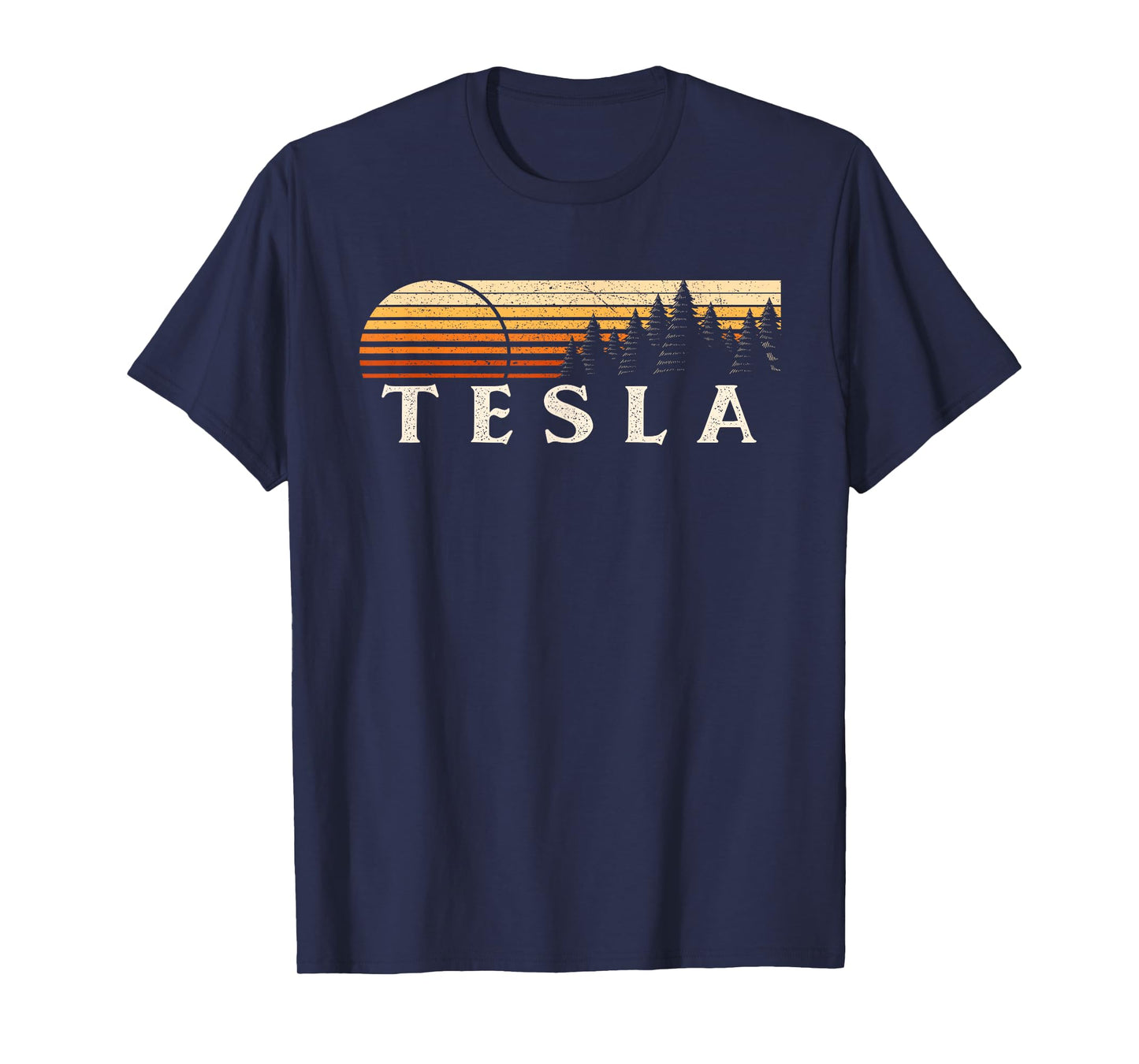 Tesla, WV Vintage Evergreen Sunset Eighties Retro T-Shirt