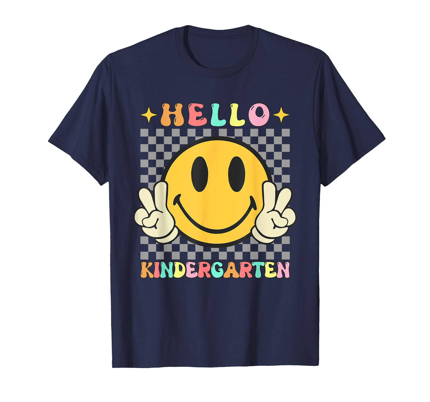 Retro Groovy Kindergarten Back to School Hello Kindergarten T-Shirt