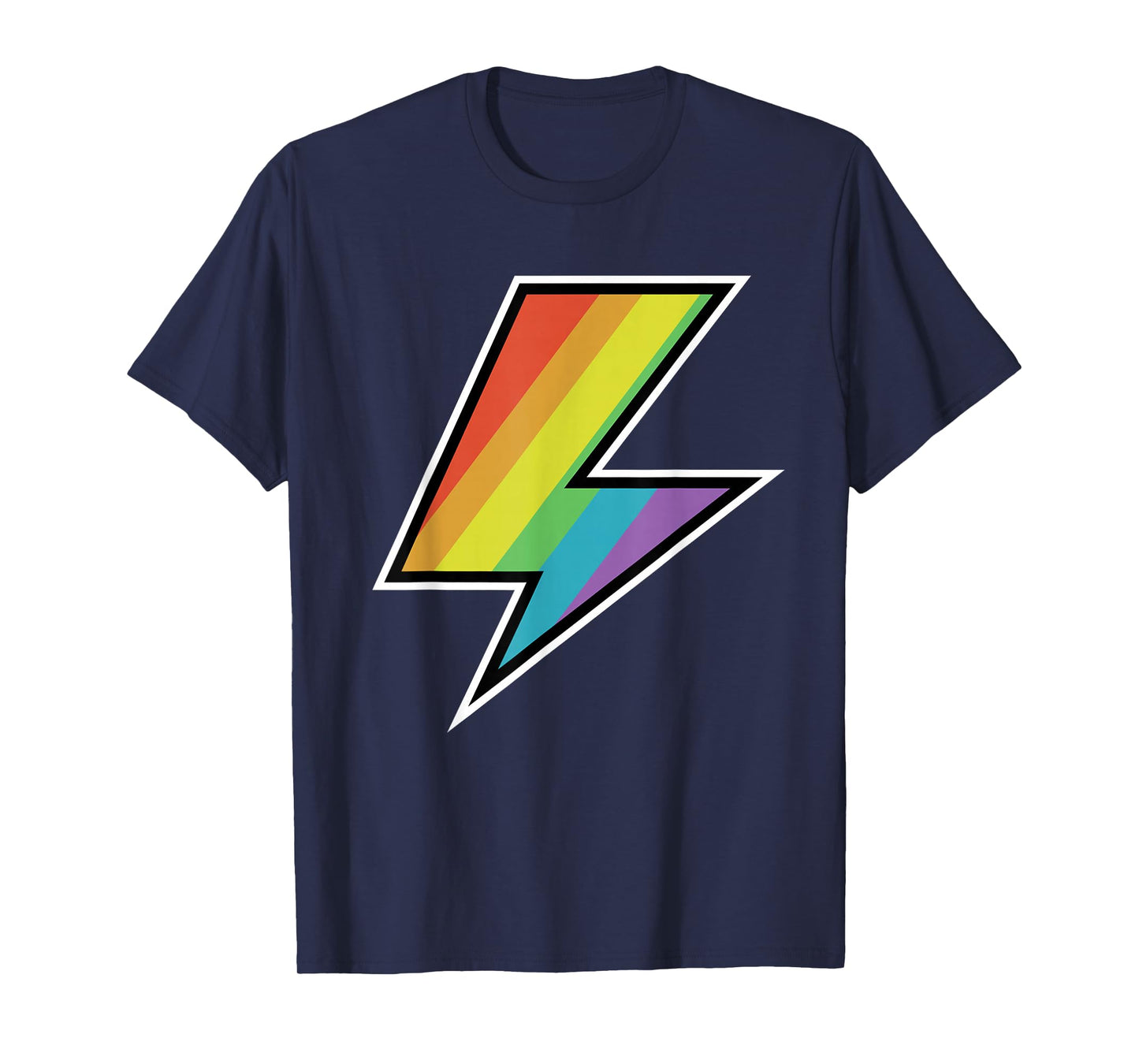 Cool Vintage Rainbow Lightning Bolt LGTBQ Pride T-Shirt