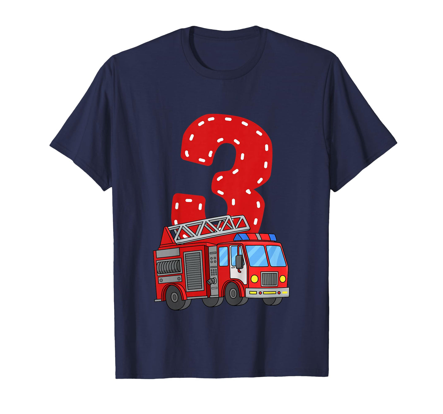 Kids Kids Fire Truck 3rd Birthday Party Toddler Boy 3 Year Old T-Shirt