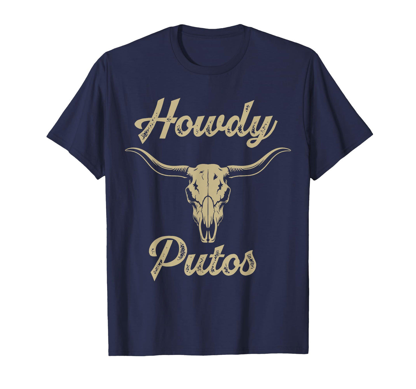Howdy Putos Bull Skul Country Cowboy Western Graphic T-Shirt