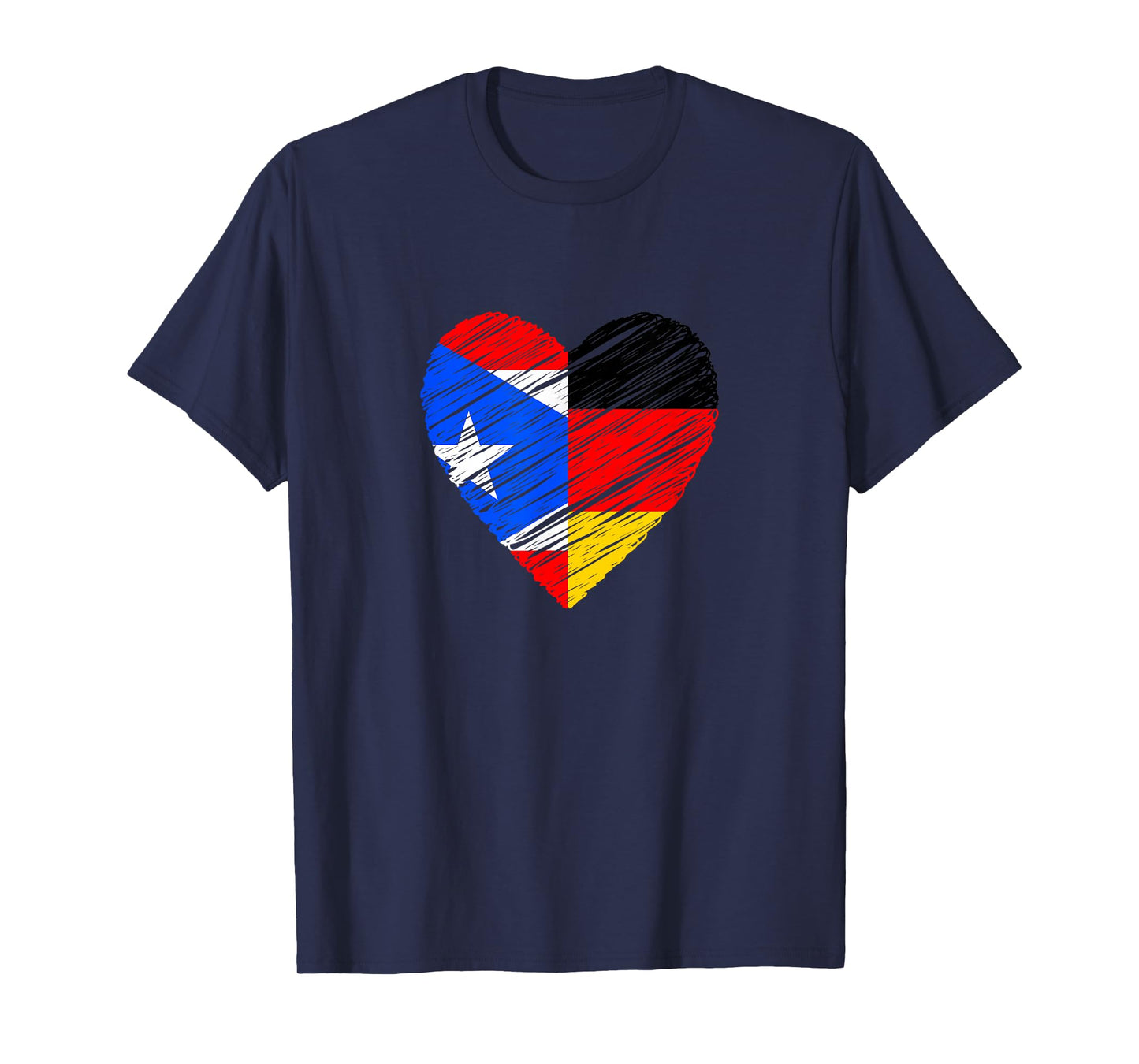 Puerto Rico Germany Vintage Heart German Flag Puerto Rican T-Shirt