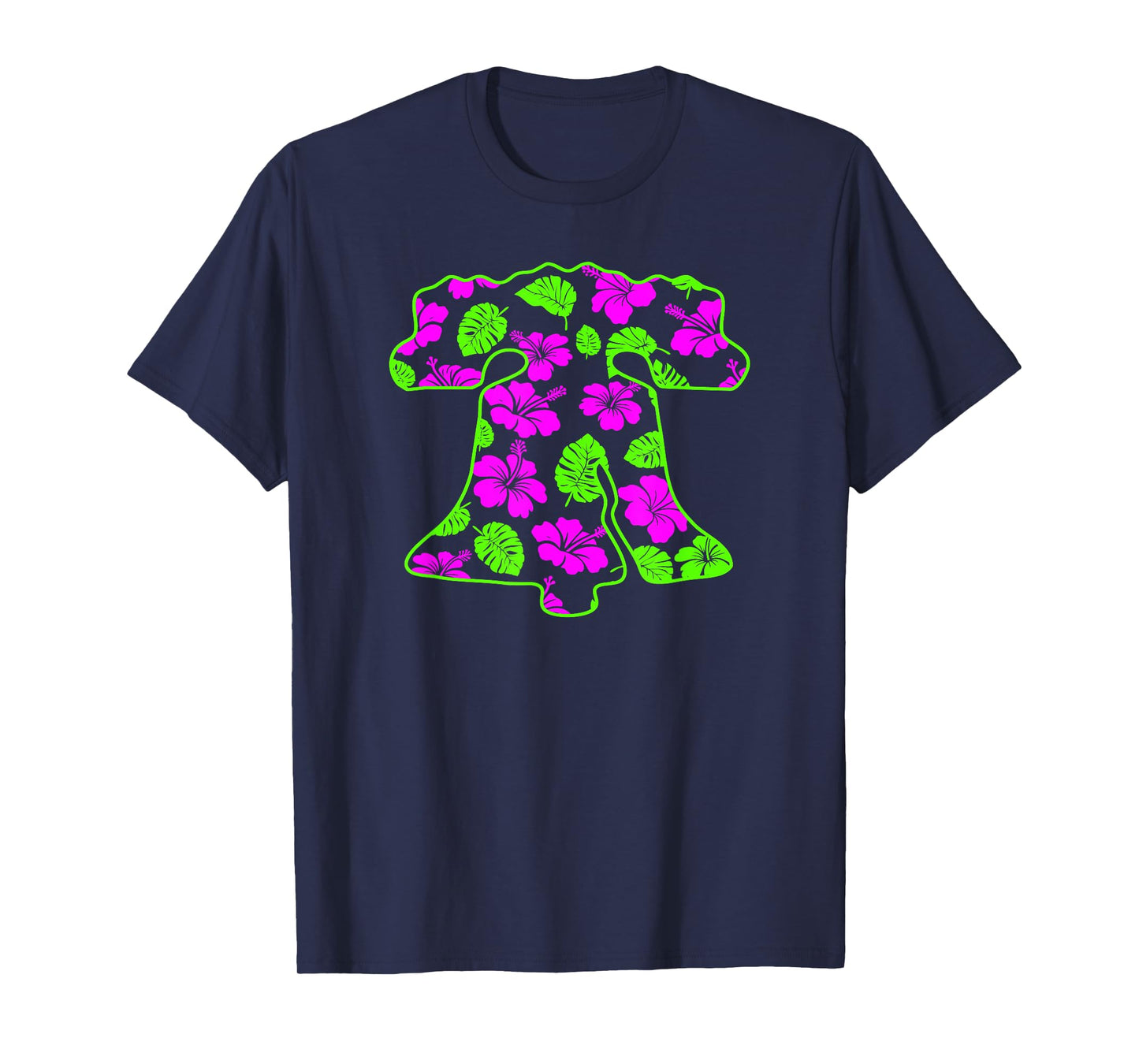 Tropical Green Pink Liberty Bell Philadelphia PA Hawaiian T-Shirt