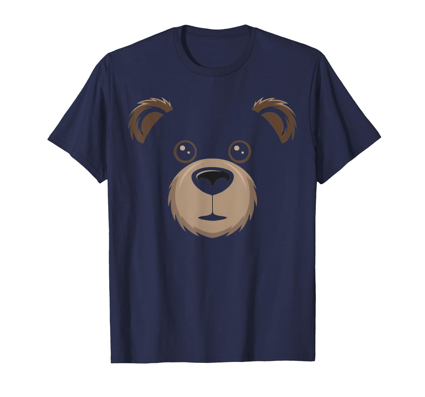 Bear Face Halloween Costume Brown Bear Animal Kids T-Shirt