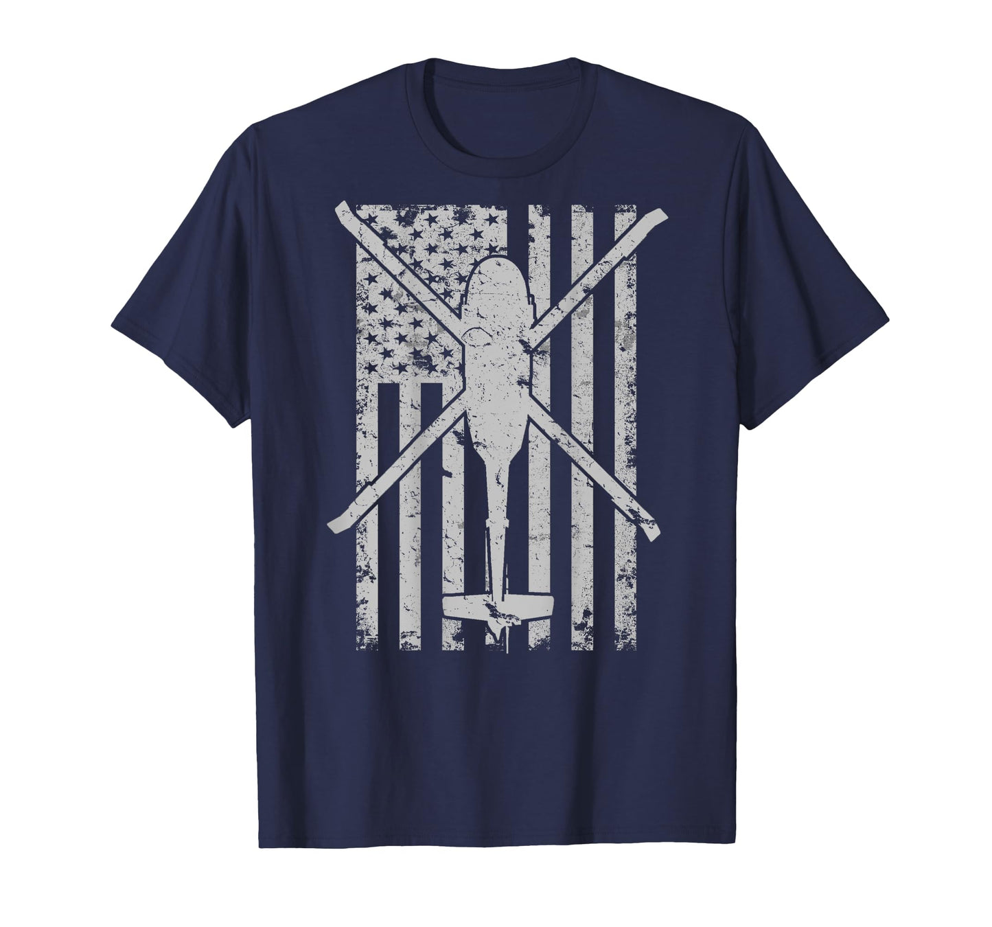 UH-60 Black Hawk Military Helicopter Vintage Flag BACK PRINT T-Shirt
