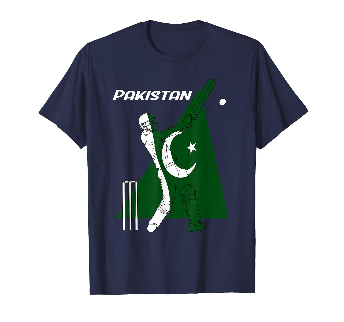 Pakistan Cricket Team Batsman Pakistani Flag T-Shirt