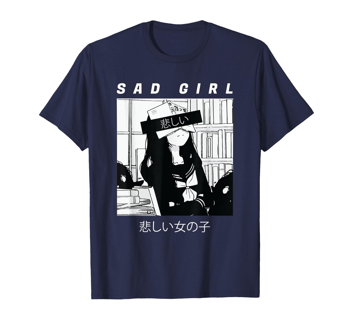 Sad Anime Girl Japanese Babe Otaku Cool Gift T-Shirt
