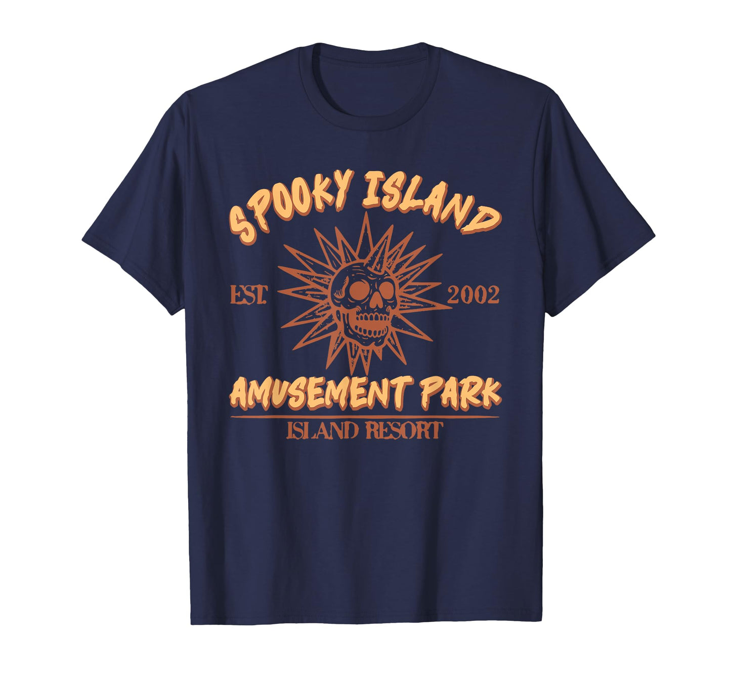 Spooky Island Est 2002 Amusement Park Skull Halloween Funny T-Shirt