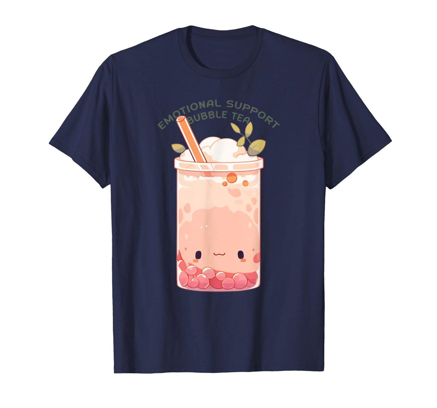Emotional Support Bubble Tea Cute Kawaii Bubble Tea T-Shirt