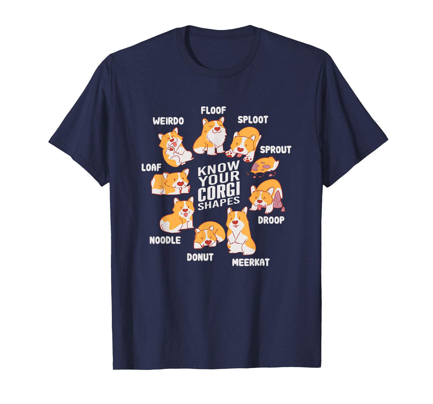 Funny Know Your Corgi Shapes Cute Welsh Dog Lover T-Shirt