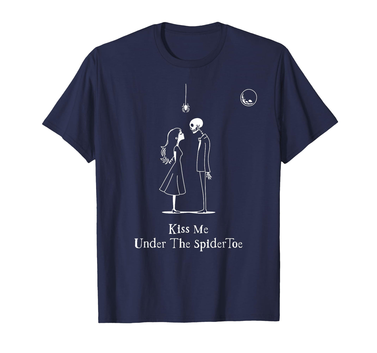 Funny Skeleton Halloween Goth Girl Mistletoe Parody Gift T-Shirt