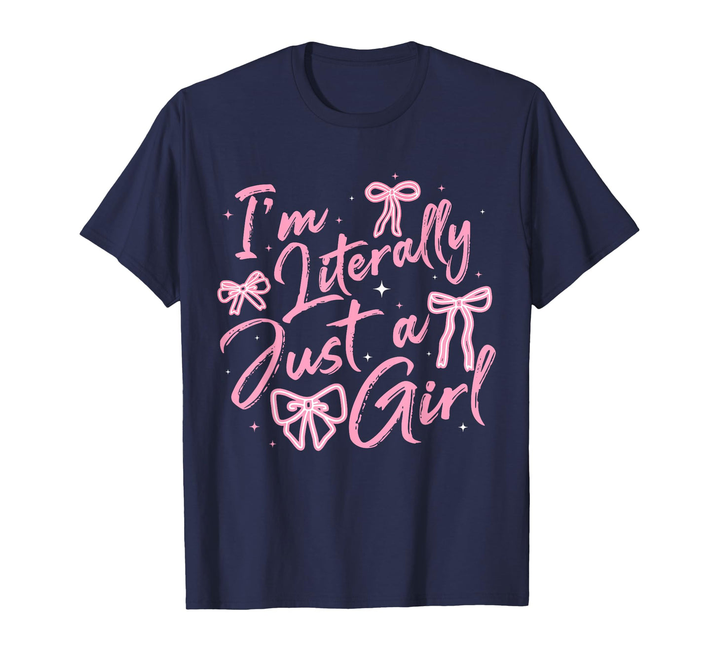 I'm Literally Just A Girl Pink Coquette Bow Y2K Women Girls T-Shirt