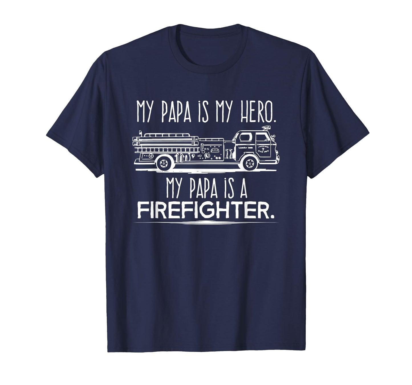 My Papa is a Hero Firefighter Fireman Grandson Granddaughter T-Shirt