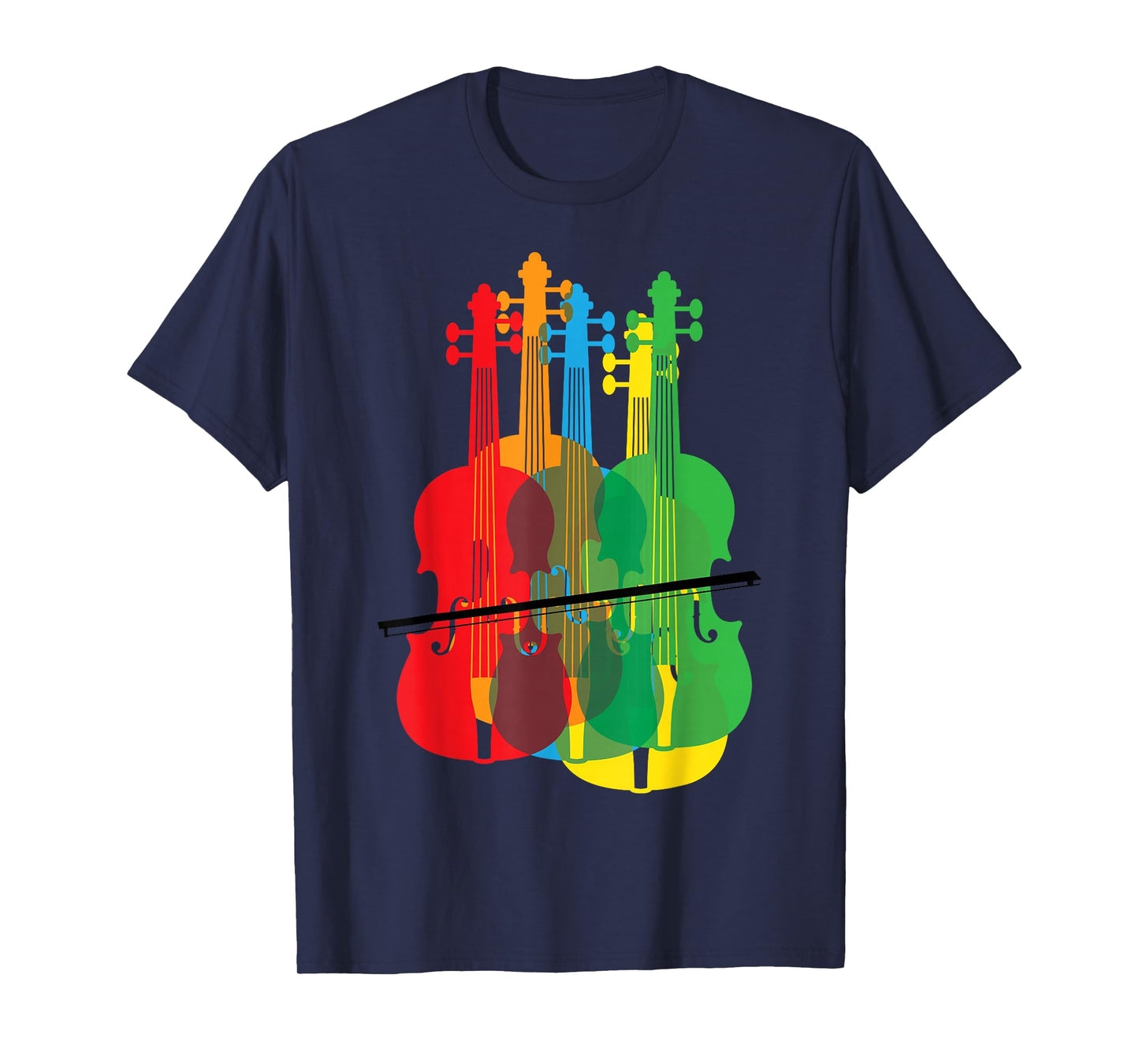 Multicolored Violins Birthday Gift for Musicians T-Shirt