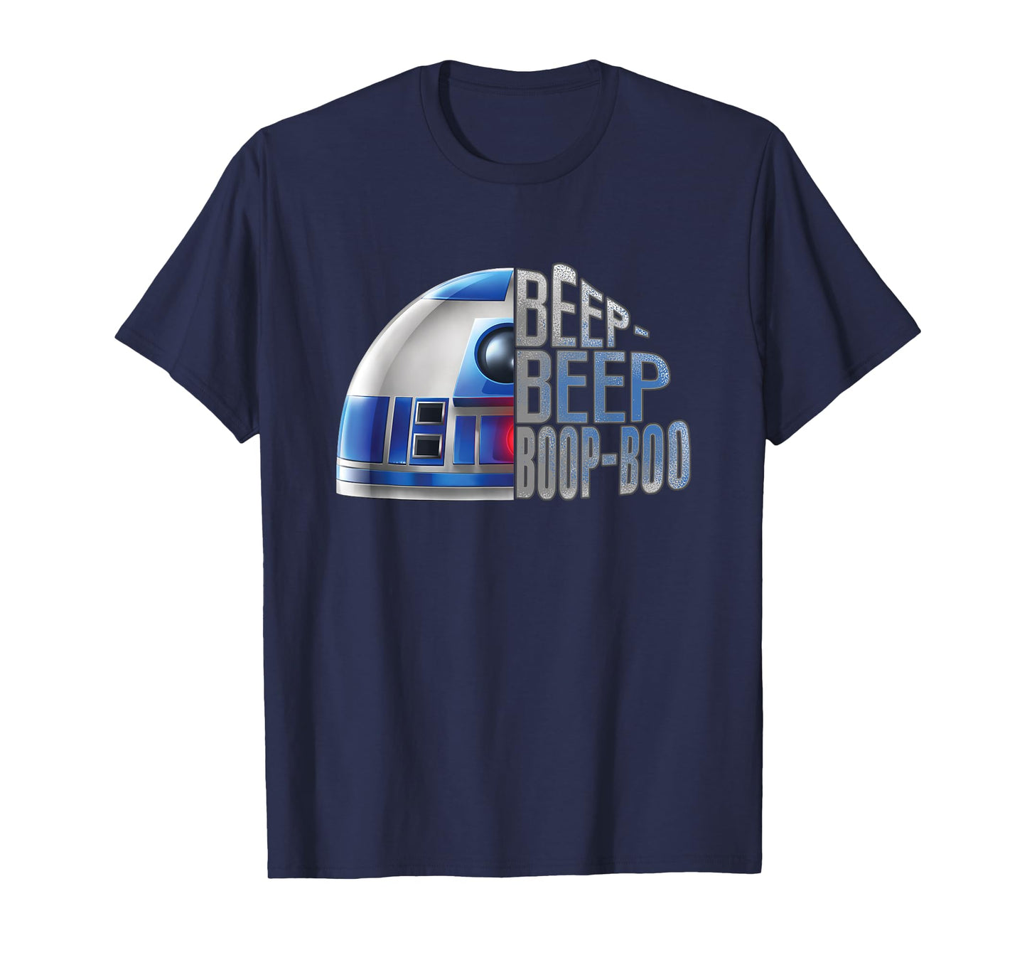 Star Wars Beep-beep Boop-boo R2-D2 Half Text Face Portrait T-Shirt