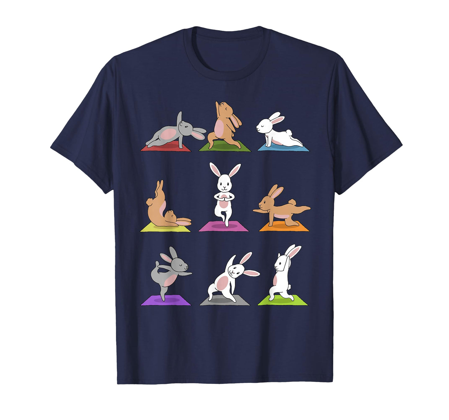 Bunny Yoga T-Shirt Funny Rabbits in Yoga Poses Sports Tee T-Shirt