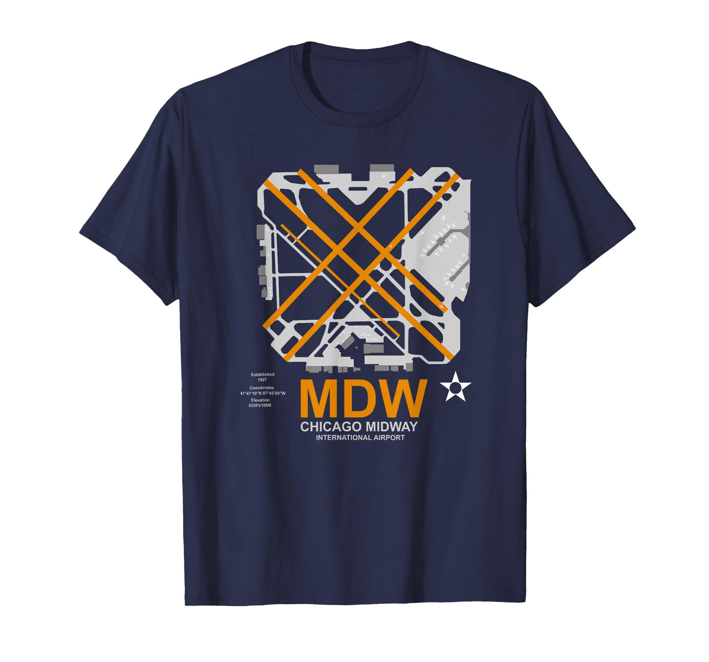 MDW Chicago Midway Airport Layout Pilot T-Shirt T-Shirt