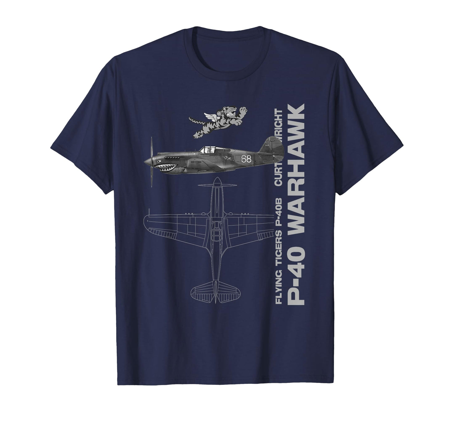 P-40 Warhawk WWII Fighter Airplane Profile T-shirt T-Shirt
