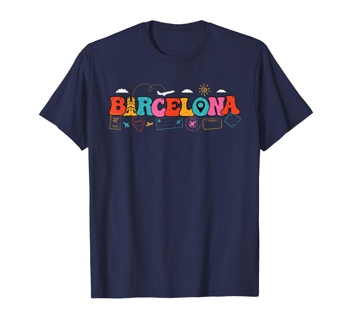 Barcelona Spain Europe Travel Spanish Pride Tourist Vacation T-Shirt