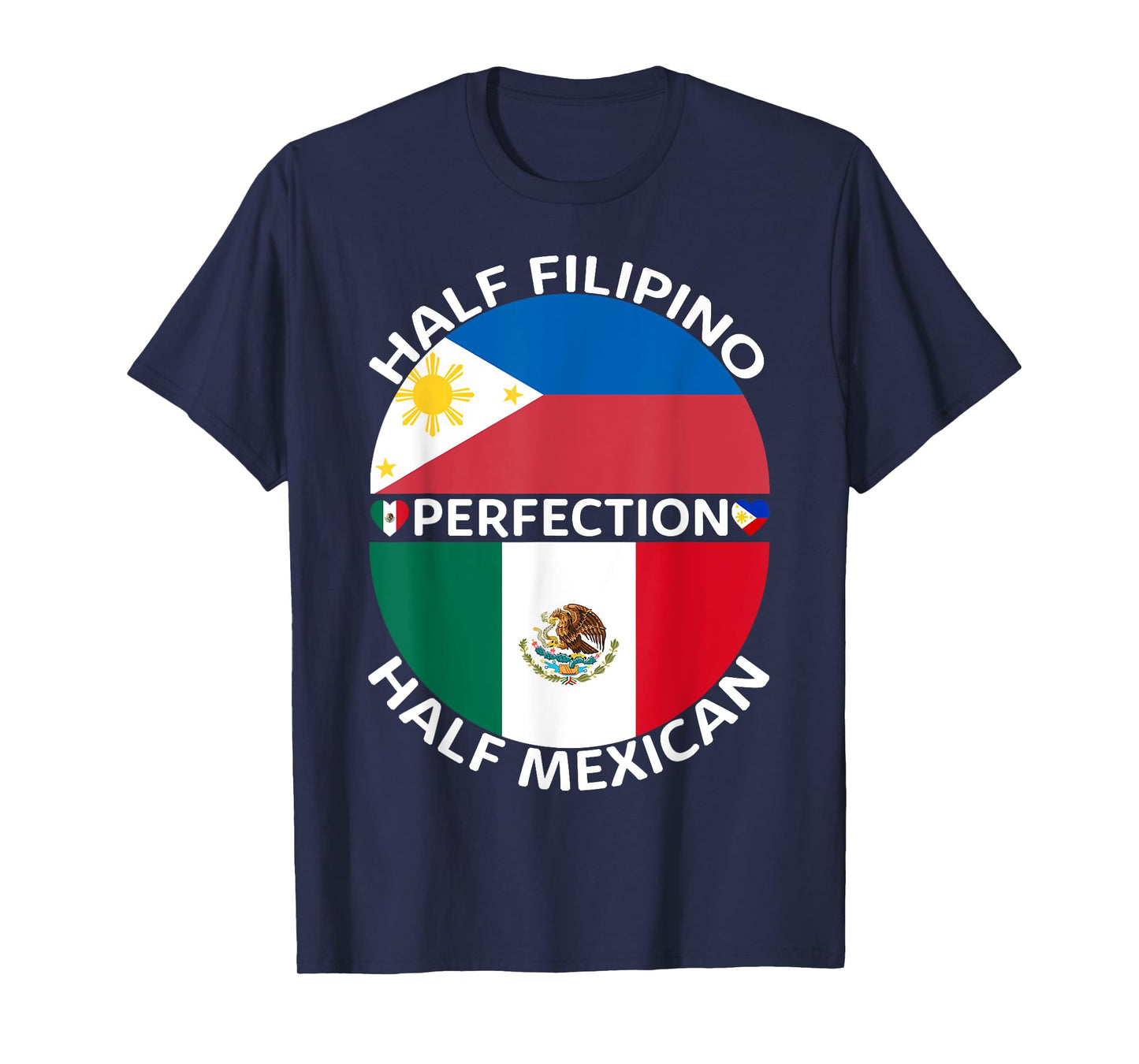 Half Filipino Half Mexican Philippines Mexico Flag Roots Men T-Shirt