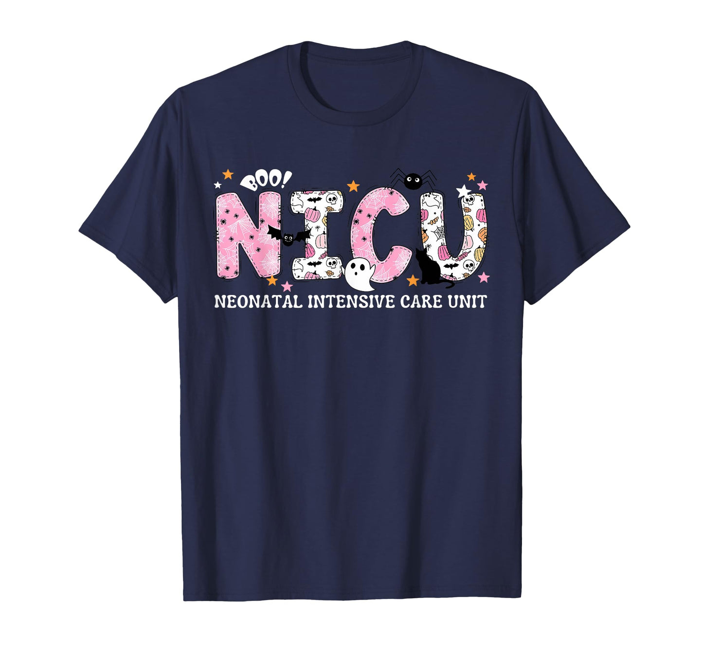 NICU Nurse Halloween Spooky Pumpkin Neonatal Intensive Care T-Shirt