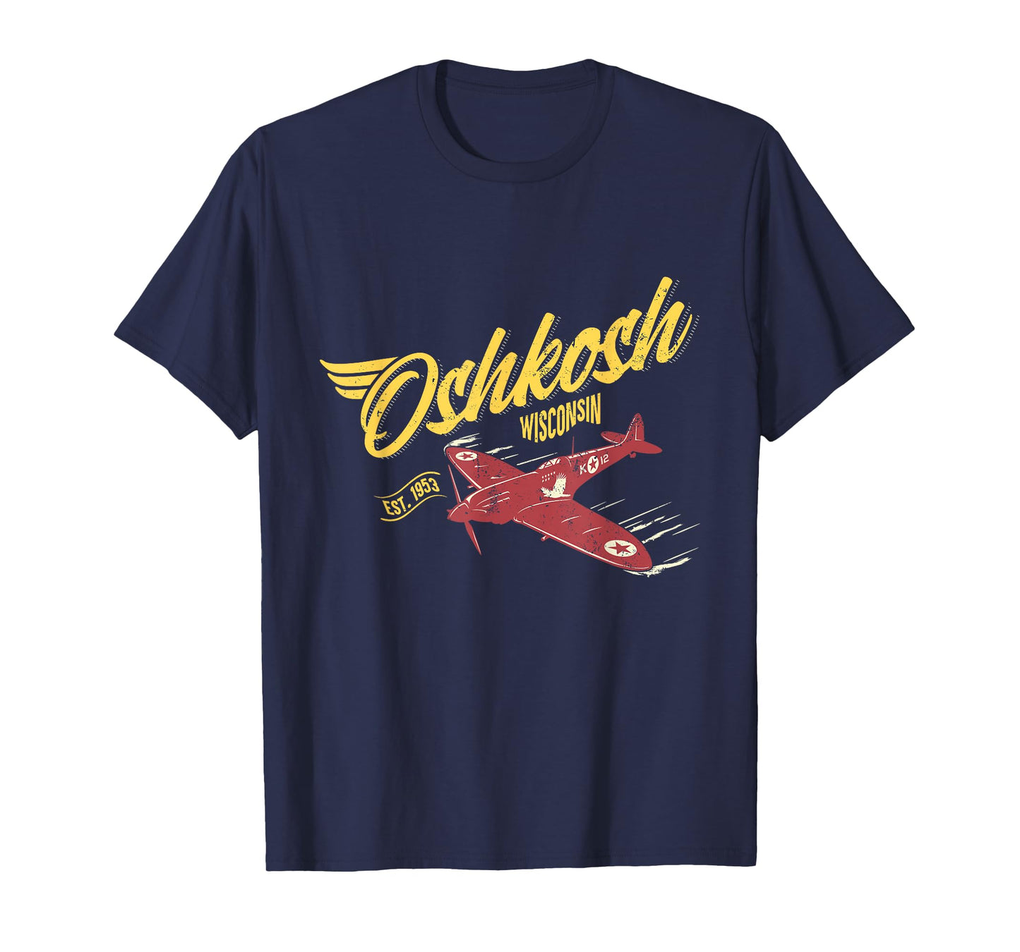 Vintage Airplane Oshkosh Wisconsin Aviation Souvenir T-Shirt