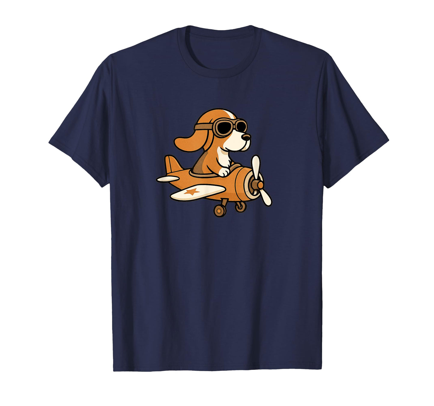 Beagle Flying a Plane Pilot Airplane - Funny Dog Mom Dad T-Shirt