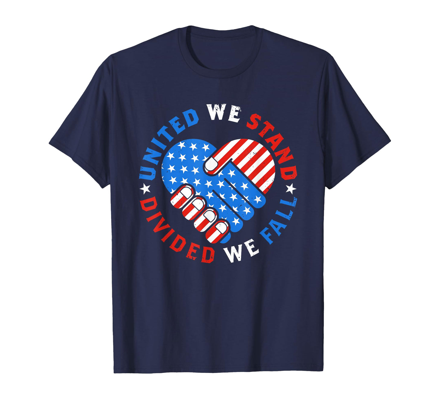United We Stand Divided We Fall US American Flag Support T-Shirt
