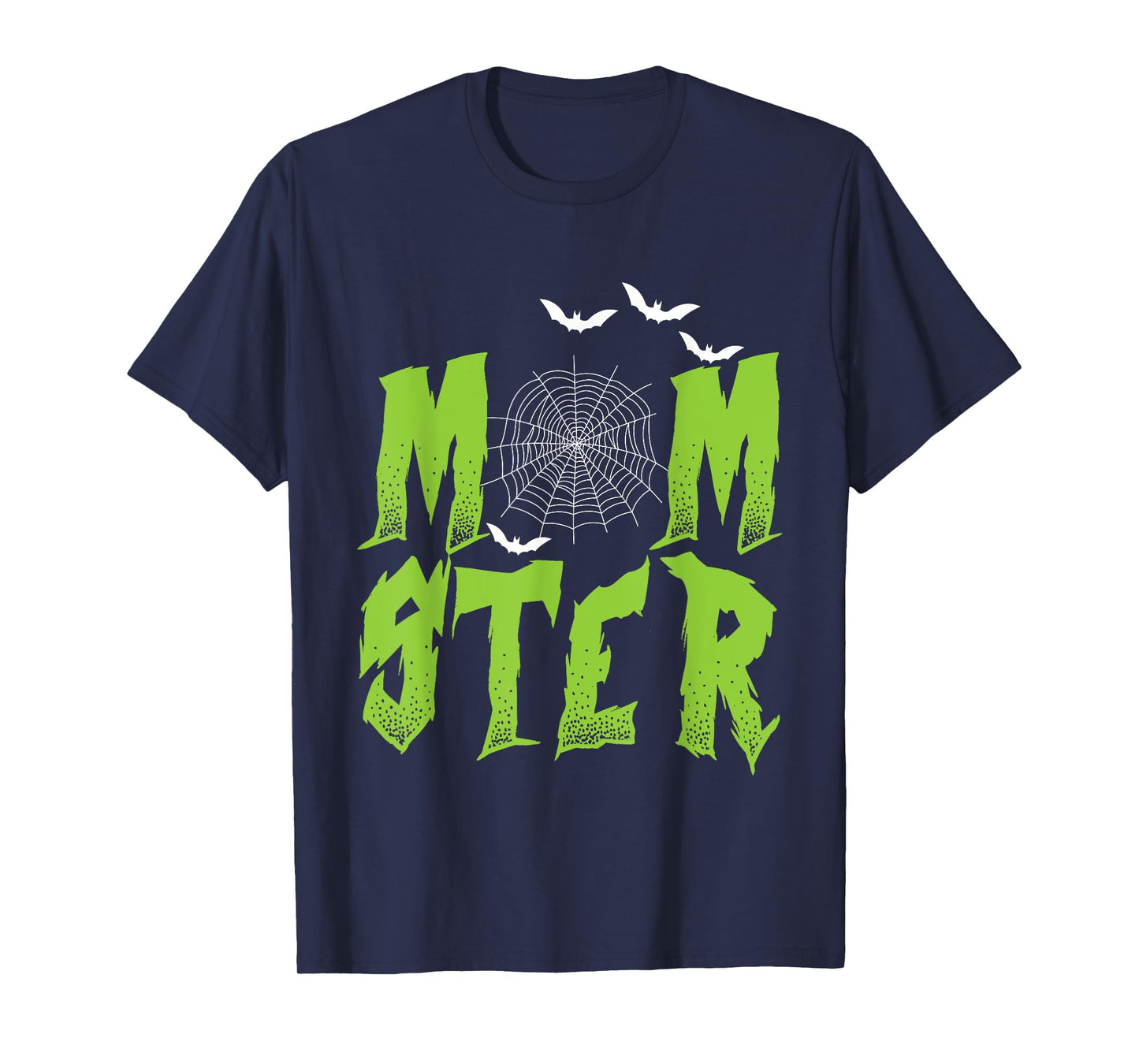 Halloween MOMster Bats Spider Web Mum Monster Mother Women T-Shirt