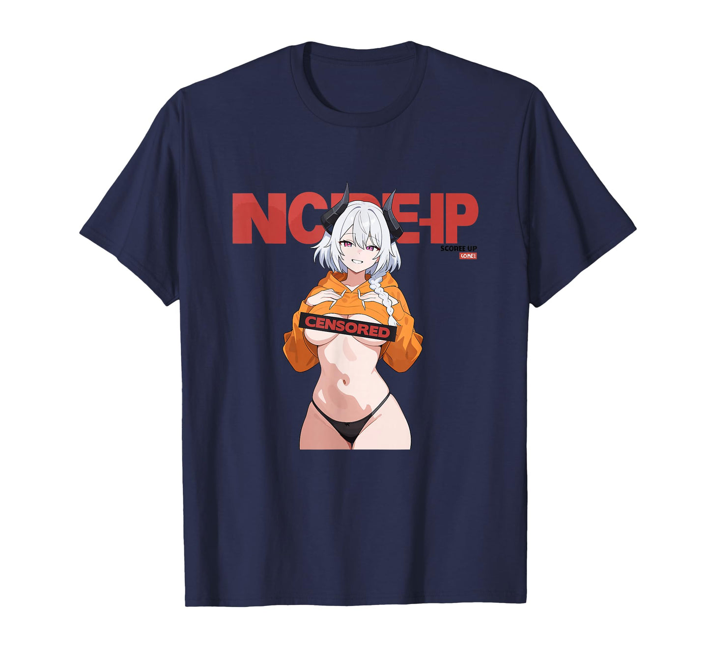 Waifu Sexy Anime Girl Horns Japanese Retro Art T-Shirt
