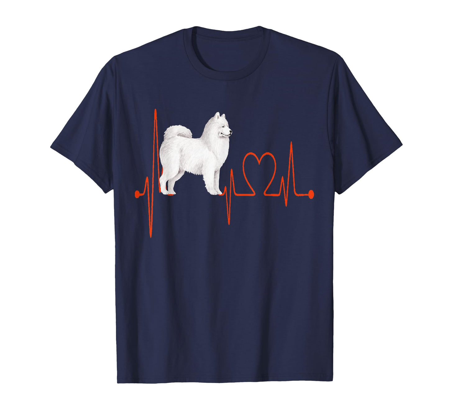 Samoyed Russian Dog Heartbeat EKG My Dogs Are My Cardio T-Shirt