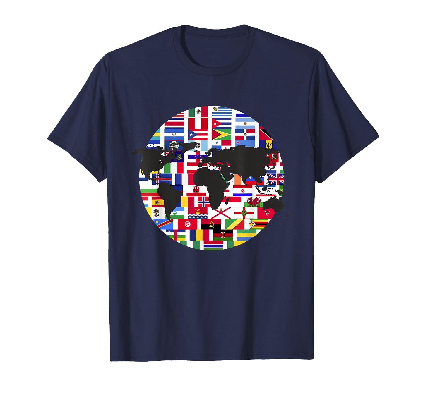 World Map International Country Flags Traveling World Flags T-Shirt