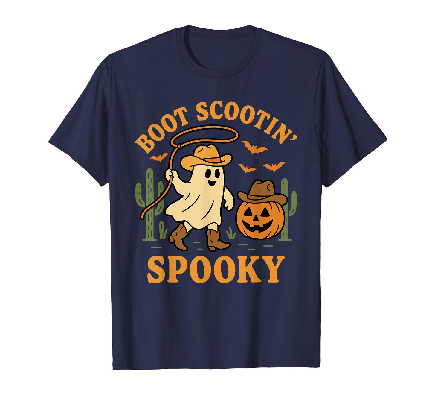 Boot Scootin' Spooky Retro Cowgirl Ghost Halloween T-Shirt
