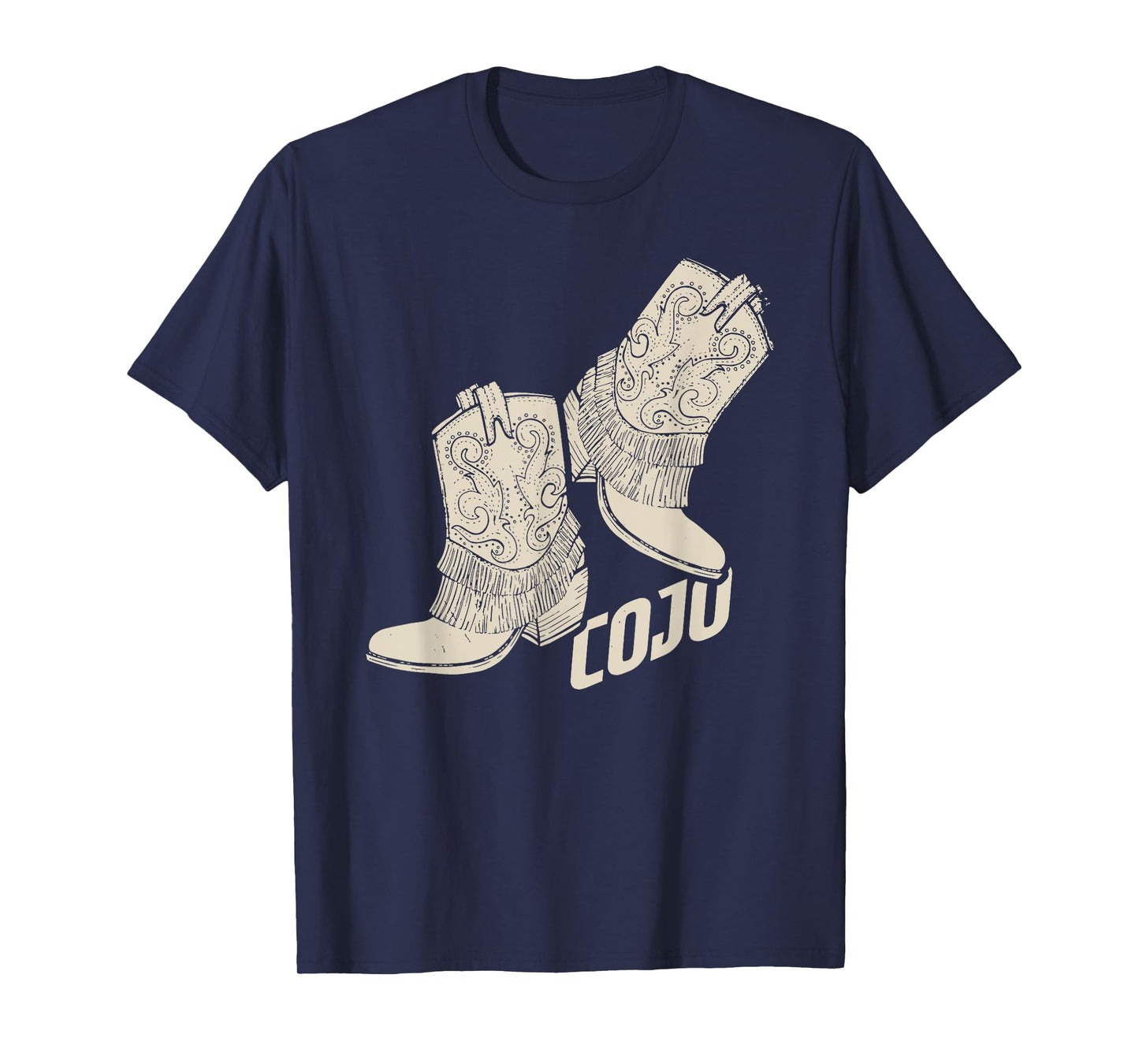 Retro Cojo Johnson Bull Skull Music Country 70s Cowboy Boots T-Shirt