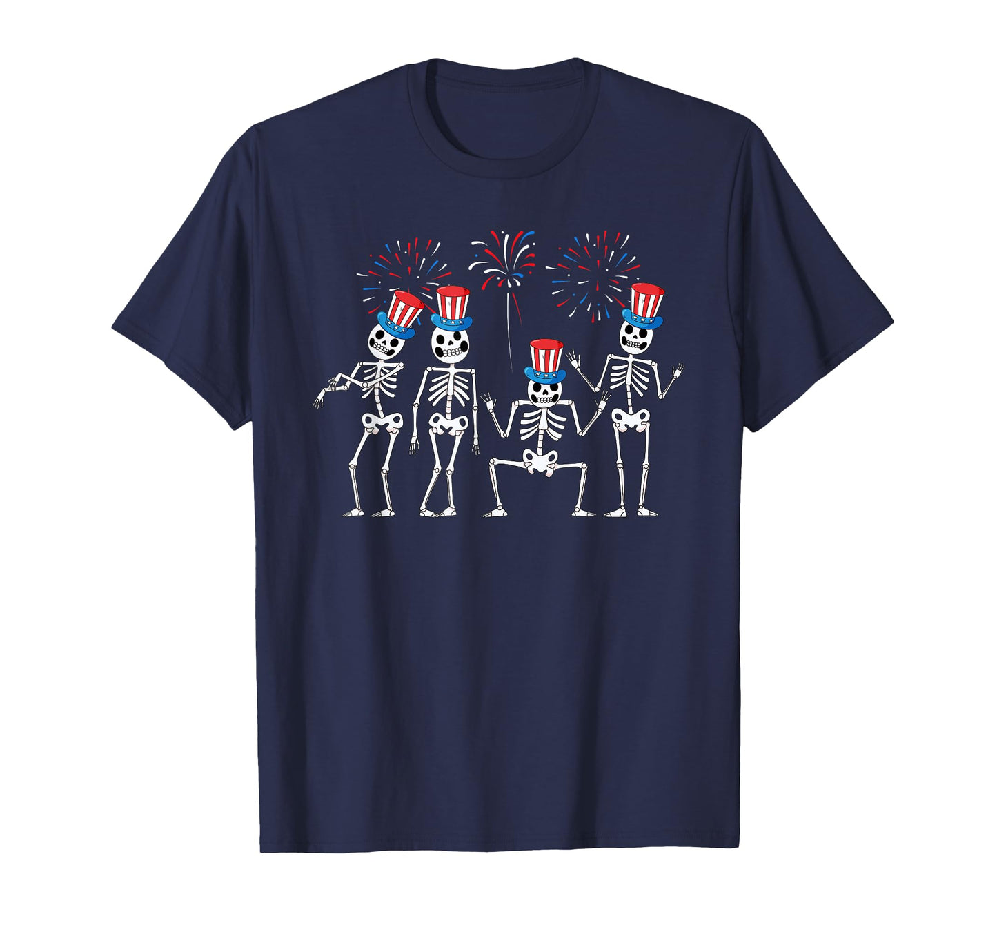 Skeletons 4th Of July Funny American Skull Patriotic T-Shirt