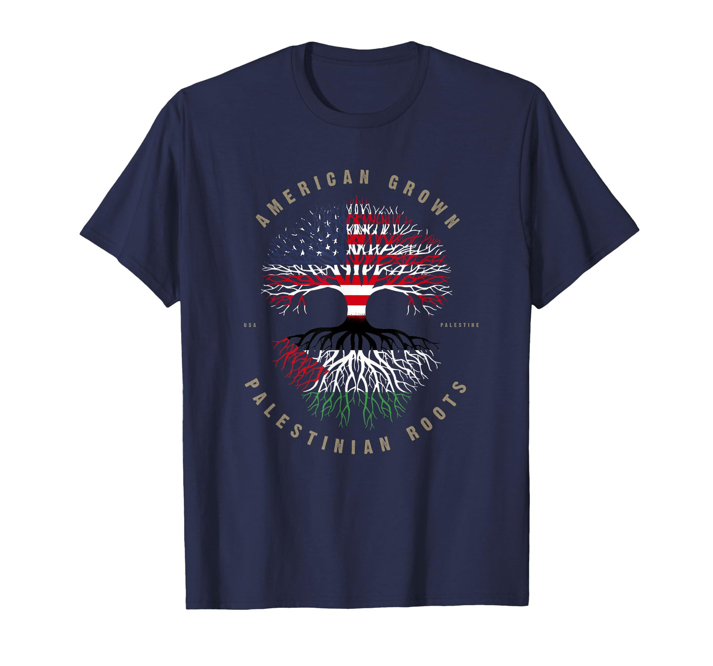 American Grown Palestinian Roots Palestine Flag T-Shirt