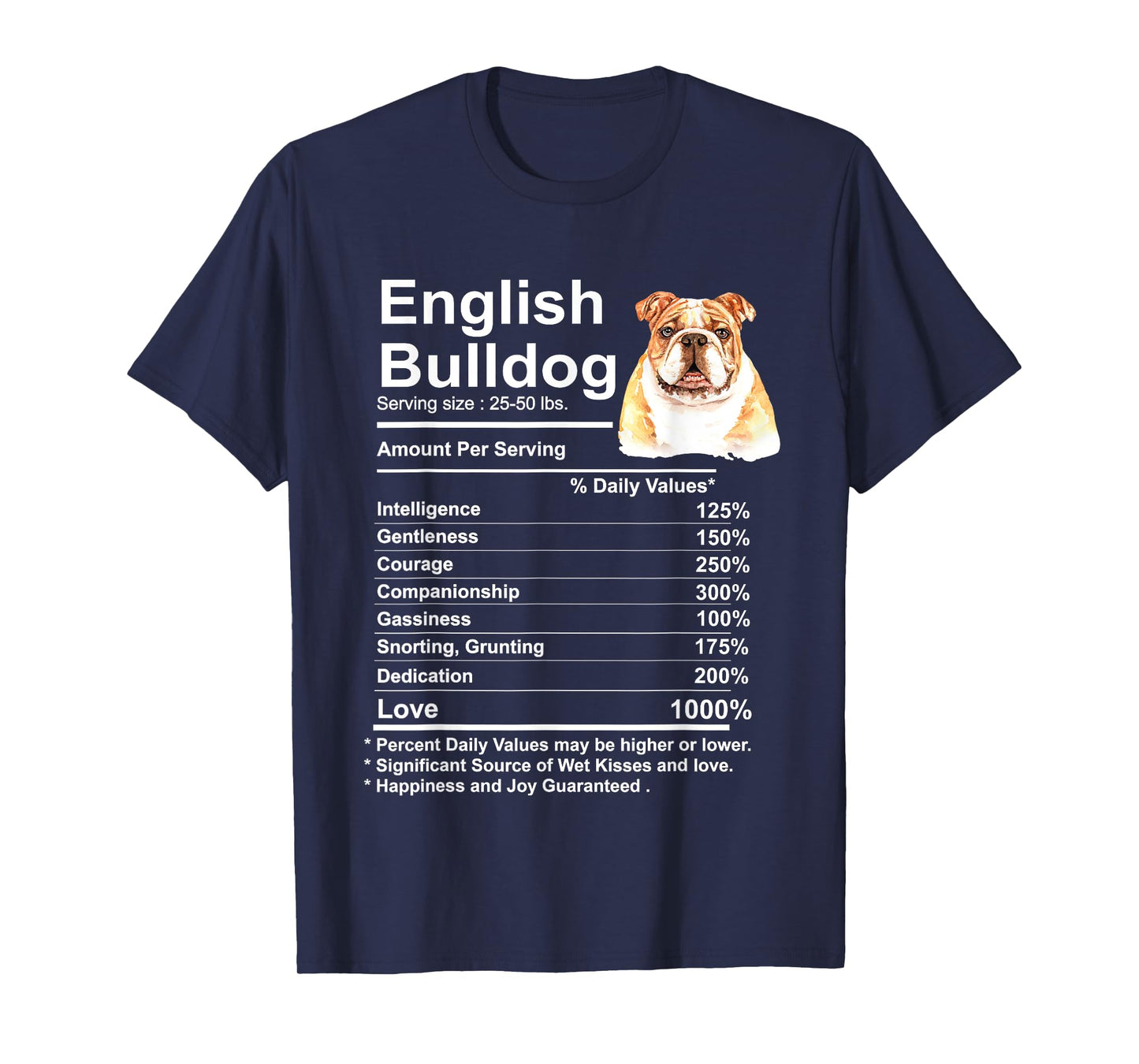 English Bulldog Facts Gift Funny English Men Women Girls Kids T-Shirt