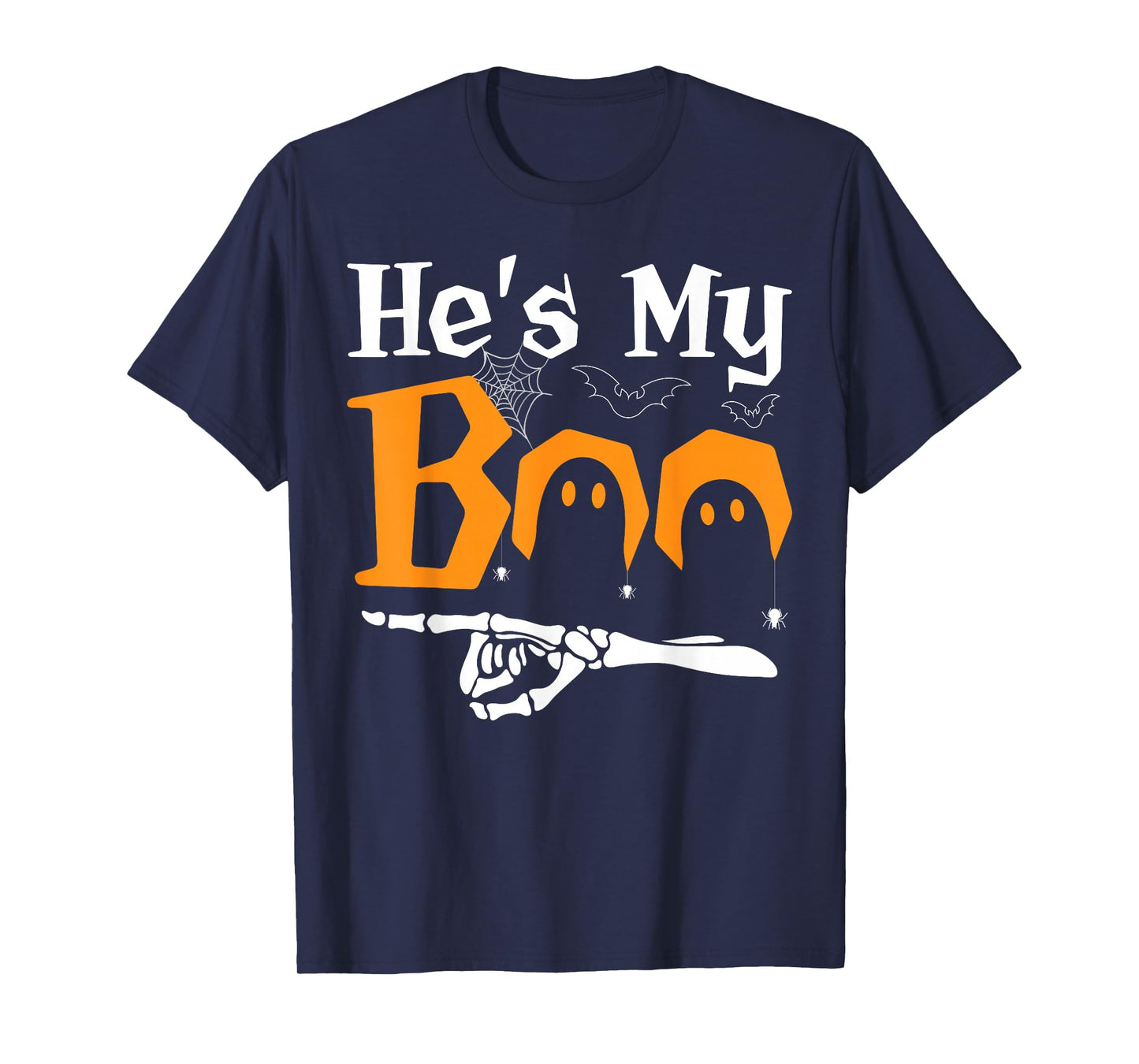 He's My Boo Halloween Spooky Season Couples Matching Design T-Shirt